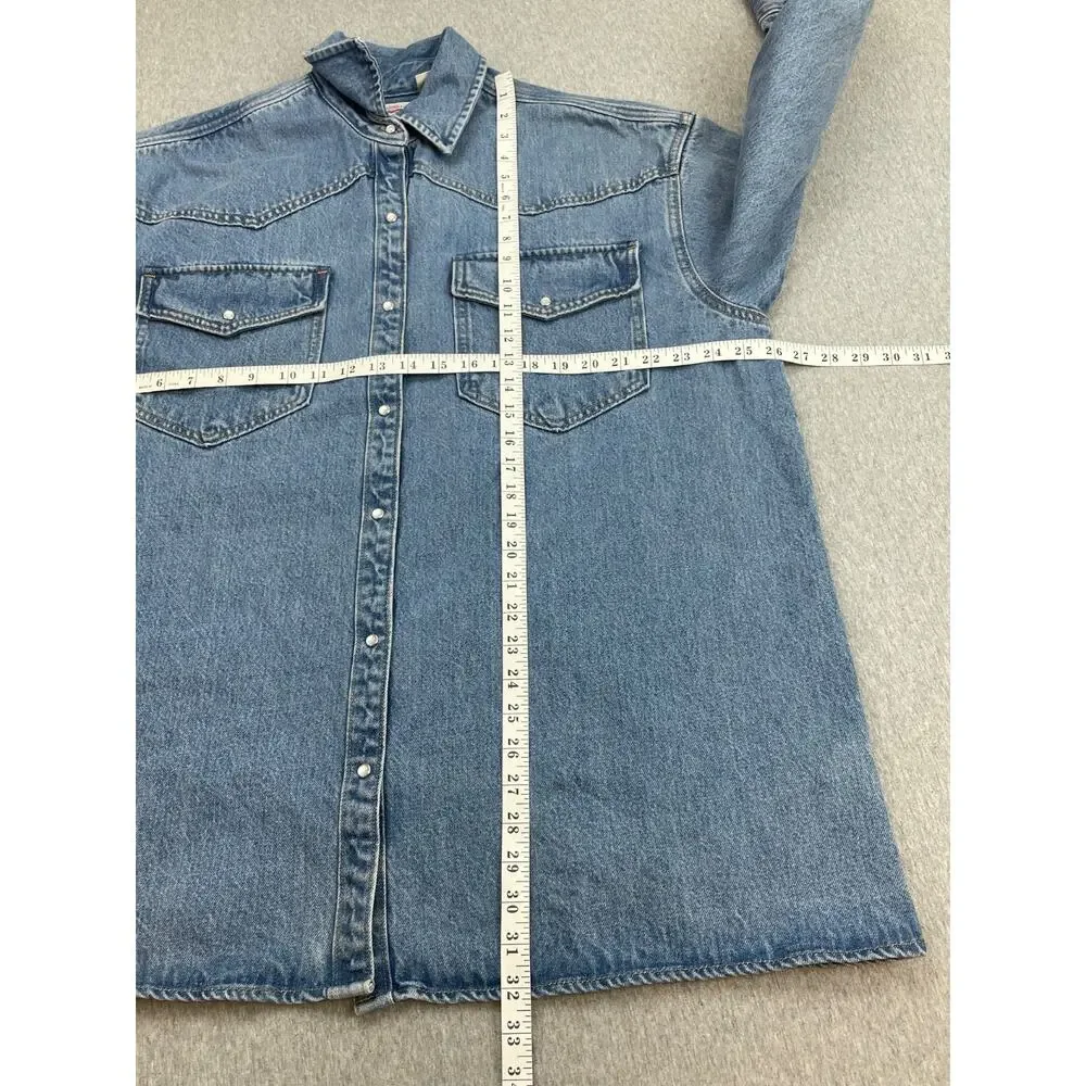 Levis‎ Jacket Mens Large Blue Denim 100% Cotton Pearl Snap Front - Picture 8 of 8